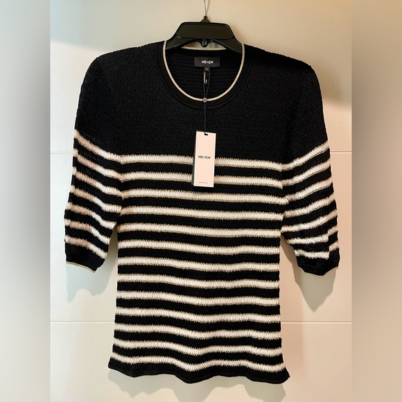 ME+EM Metallic Breton Stripe Smock Top - Picture 2 of 3